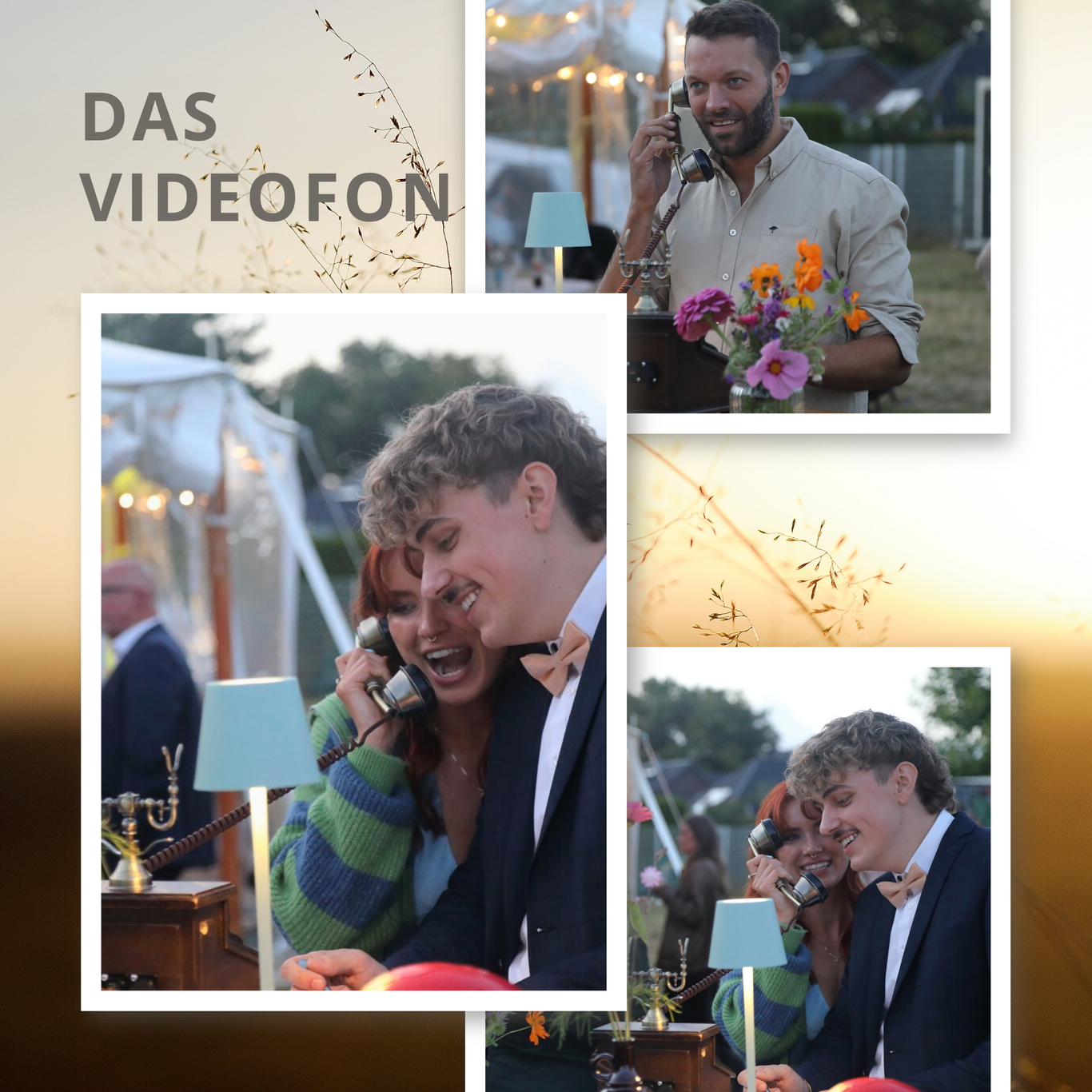 Videofon auf Hochzeiten – Gäste nehmen Videobotschaften, Fotos und Audio-Nachrichten auf.