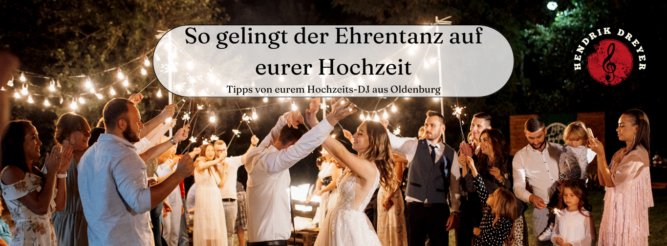Brautpaar tanzt den Ehrentanz auf der eigenen Hochzeit. Es handelt sich um einen Wiener Walzer welcher im Discofox endet. 